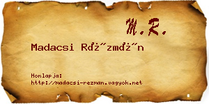 Madacsi Rézmán névjegykártya